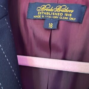 Brooks Brothers Navy Pinstripe Long Sleeve Suit Dress tailored